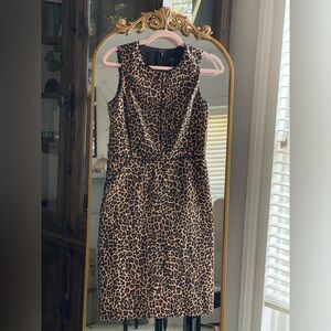 JCrew Sheath dress in leopard bi-stretch cotton